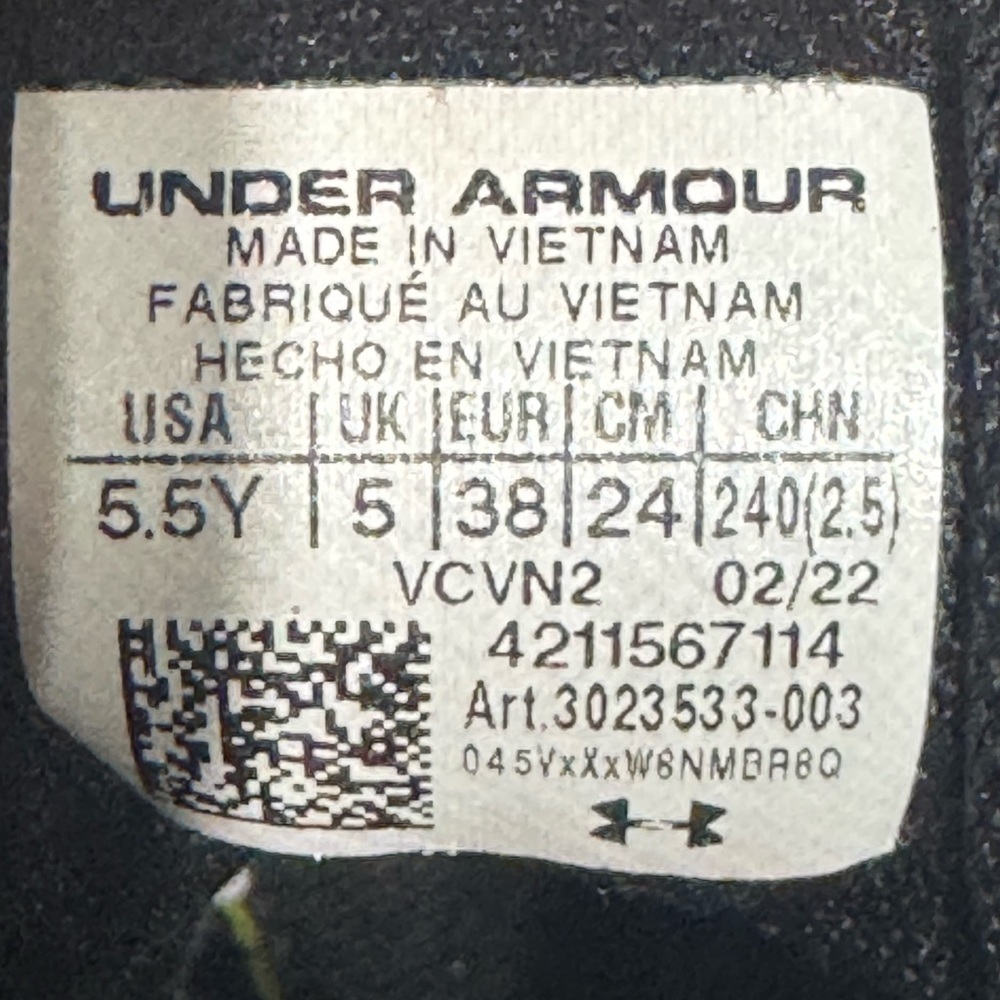 Under Armour Unisex Lockdown 5 Black Basketball Shoes Sneakers 5.5Y - Picture 9 of 11